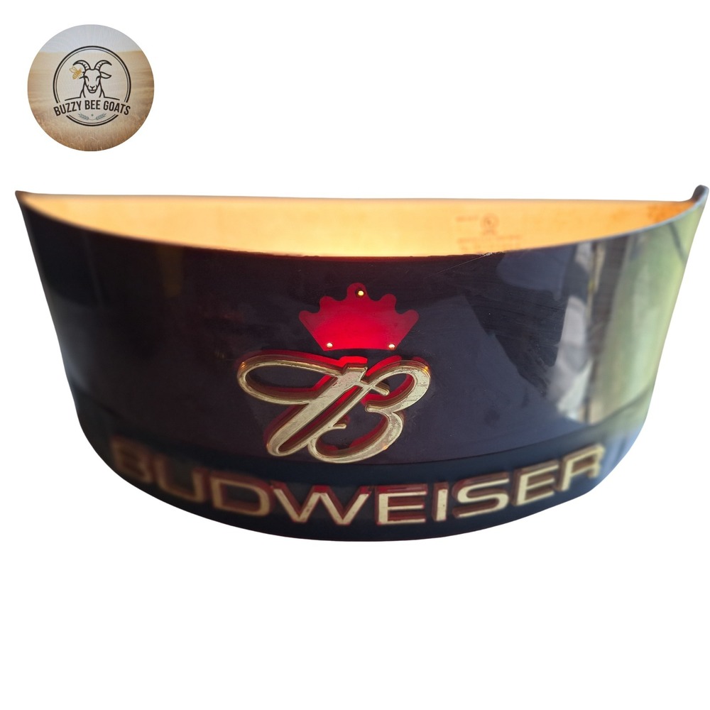 BUDWEISER BOWTIE LIGHTED BEER SIGN WORKS READ DESCRIPTION BAR DECOR